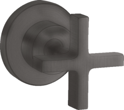 Вентиль Axor Citterio запорный, с крестообразной рукояткой, скрытого монтажа, настенный, круглый, латунь, цвет: шлифованный черный хром, встраеваемый/встроенный, для ванны/душа