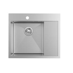 Мойка IDDIS Haze 510х590х200 мм толщина 1,2 мм нержавеющая сталь, с правым крылом, прямоугольная, цвет сталь, сатин, с отверстием под смеситель, слив-перелив, врезная в столещницу, для кухни HAZ59SLi77