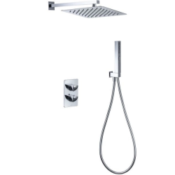 Душевая система Allen Brau Infinity V.2 встраиваемая, скрытого монтажа, цвет хром, комплект: термостатный смеситель/тропический душ (с верхней лейкой)/лейка/держатель лейки/шланг