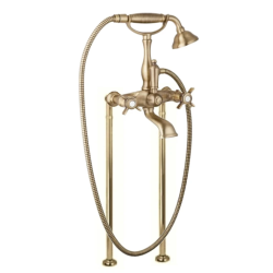 Смеситель для ванны/душа Cezares Lord, напольный, двухвентильный, неповоротный, длина 208 мм, керамический, латунь, цвет бронза