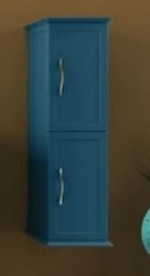 Пенал Cezares Tiffany, 34х32х114 см, подвесной, (правый/левый/универсальный), 2 распашные двери/реверсивная, цвет синий, в ванную комнату