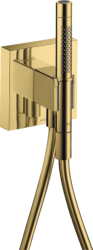 Душевой гарнитур Axor Starck Organic Porter 120/120 2jet, комплект: шланг для душа/ручной душ-«палочка»/держатель для душа/держатель, металлический, цвет полированное золото, наружного монтажа, настенный, для душа/ванной