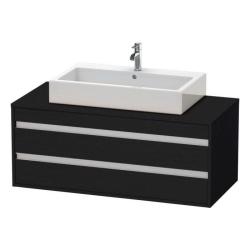 Тумба под раковину для консоли/столешницы Duravit Ketho 120х49,6х55 см, подвесная, ДСП, цвет: дуб черный, 2 выдвижных ящика, прямоугольная