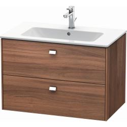 Тумба под раковину Duravit Brioso, 102х47,9x55,3 см, подвесная, 2 выдвижных ящика, ДСП, цвет: орех матовый/хром, шкафчик навесной, механизм доводчика, прямоугольная, правая/левая, в ванную комнату