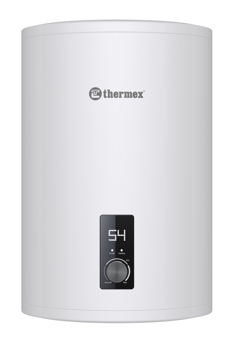 Водонагреватель 30 л Thermex Solo 30 V электрический, настенный, вертикальный, накопительный тип, 2 квт, 530х355х340 мм, 230 в, (цвет белый, круглая), с нижней подводкой
