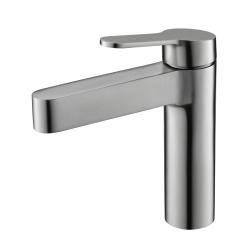 Смеситель для раковины BelBagno Delta, однорычажный, длина излива 134 мм, неповоротный, керамический, нержавеющая сталь, цвет сатин