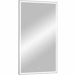 Зеркало Континент "Strong Led", 70х120 см, с LED/ЛЕД-подсветкой, цвет рамы: серебро, прямоугольное, выключатель сенсорный, для ванны, навесное/подвесное/настенное
