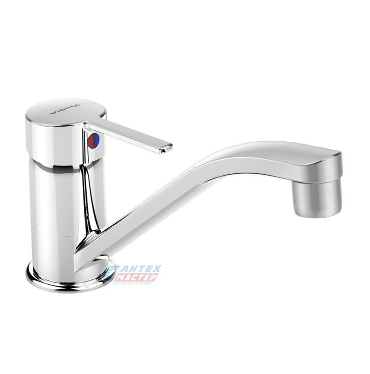 Смеситель для кухни/мойки Vidima Логик однорычажный, керамический, с поворотным изливом, длина 180 мм, латунь, цвет хром, кухонный, хромированный, вертикальный, кран, комплект, сантехника, водопроводные, размер, характеристики, высота, расстояние