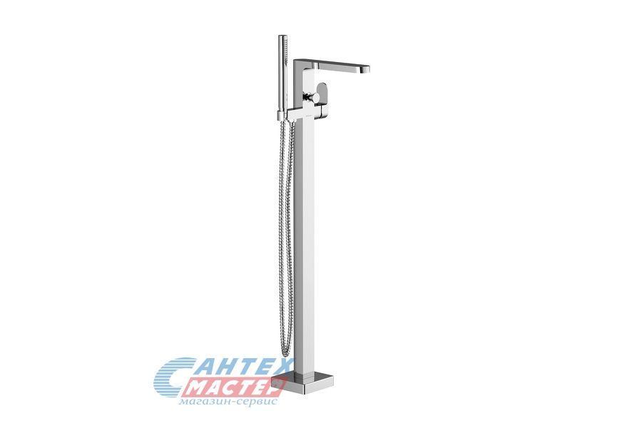 Смеситель для ванны/душа Ravak CR 080.00 рычажный, латунный, напольный, излив традиционный, с гибким шлангом, душем/лейкой, латунь хром, длинный, универсальный, вертикальный, кран, комплект, сантехника, размер, характеристики, высота, расстояние