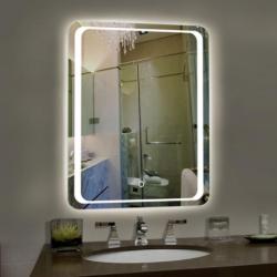Зеркало Loranto Стиль, 60х80 см, с LED/ЛЕД-подсветкой, прямоугольное, выключатель сенсорный, для ванны, навесное/подвесное/настенное