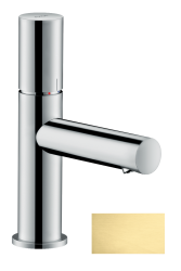 Смеситель для раковины/умывальника Axor Uno 80, однорычажный, с рукояткой zero, фиксированный излив, длина излива 10,8 см, керамический, латунь, цвет шлифованная медь, с незапираемым сливным набором