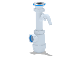 Сифон ANI-grot (Ани Грот) 1 1/2"*40 бутылочный, с отводом для стиральной машины, белый, полипропилен, для мойки A1000