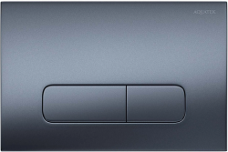 Кнопка смыва Aquatek KDI-0000034 прямоугольная, цвет оружейная сталь, пластик, клавиша управления (клавиши прямоугольные) для сливного бачка, инсталляции унитаза, двойная, механическая, панель, универсальная, размер 245х165х12 мм