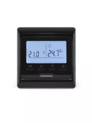 Терморегулятор для теплого пола RTC E51 черный, программируемый