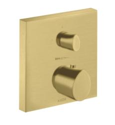Смеситель для душа Axor Starck Organic, с запорным вентилем, термостатический, скрытого монтажа, настенный, без излива/шланга/лейки, квадратный, латунный, цвет шлифованная медь, с термостатом, встроенный/встраиваемый/термостатный