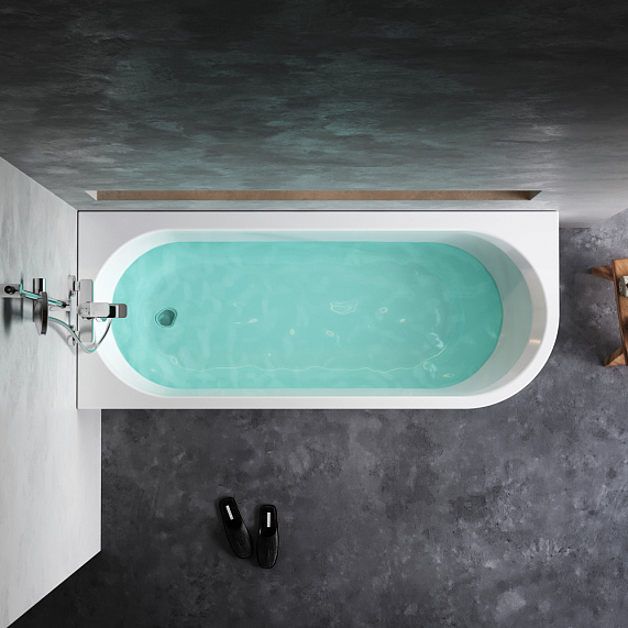 Ванна Am.Pm X-Joy 170x70 см акриловая, цвет белая, (без гидромассажа), с каркасом и панелью, асимметричная, левосторонняя, угловая