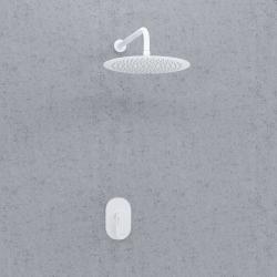 Душевая система WasserKRAFT, встраиваемая, цвет белый матовый, комплект: однорычажный смеситель/тропический душ (с верхней лейкой), скрытого монтажа