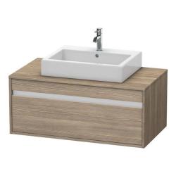 Тумба под раковину для консоли/столешницы Duravit Ketho 100х55х42,6 см, подвесная, ДСП, цвет: дуб терра, 1 выдвижной ящик, прямоугольная