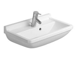 Раковина DURAVIT Starck 3, медицинская, 50х36х18 см, подвесная, прямоугольная, санфарфор, цвет белый, 1 намеченное отверстие под смеситель, без перелива