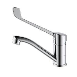 Смеситель для раковины/умывальника Splenka S08.45 однорычажный, с хирургической ручкой, поворотный излив, длина 146 мм, высота 80 мм, латунь, цвет хром