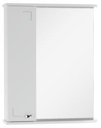 Зеркальный шкаф Домино Классик Айсберг 55, 566х150х700 мм, без подсветки, подвесной, цвет белый, зеркало, 1 распашная дверца, прямоугольный, левый, левосторонний
