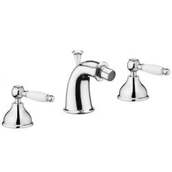 Смеситель для биде Webert Dorian, для унитаза/биде, двухвентильный, неповоротный, длина 90 мм, латунь, цвет хром