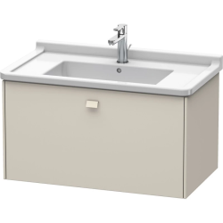 Тумба под раковину Duravit Brioso, 82х46,9х45,2 см, подвесная, 1 выдвижной ящик, ДСП, цвет: серо-коричневый, шкафчик навесной, механизм доводчика, прямоугольная, правая/левая, в ванную комнату
