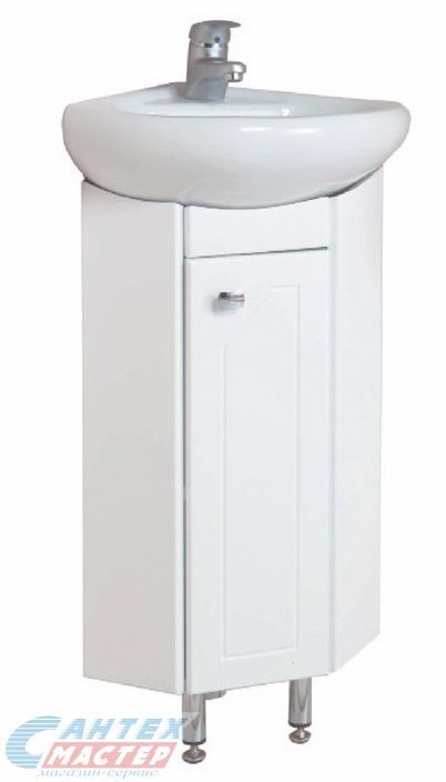 Тумба Onika Малютка 33 угловая с раковиной Радиан 33 белый