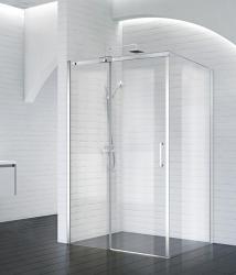 Душевой уголок BelBagno Acqua, 110х90 см, без поддона, прямоугольный, угловой, стекло прозрачное, (без сифона) без крыши, раздвижной, стеклянный, алюминиевый профиль (хром)