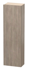 Пенал Duravit DuraStyle, 40x24x140 см, подвесной, (правый), с дверцей, с полкой, со стеклянными полками, цвет: сосна серебристая/белый матовый, в ванную комнату