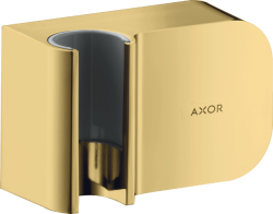 Держатель для душевой лейки Axor One Porter со шланговым подсоединением, 9,5х6х4,2 см, настенный, латунный, прямоугольный, цвет полированное золото, для душевого шланга, для душа/ванной/душевой кабины, на стенку