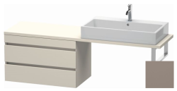 Тумба/шкафчик для консоли/столешницы Duravit DuraStyle под раковину 80х47,8х51,2 см, подвесная, ДСП, цвет: серо-коричневый/базальт, 2 выдвижных ящика, прямоугольная