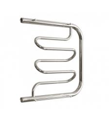 Полотенцесушитель Двин Dw 60/60 c полкой, водяной (1"-1/2" К0  Полированный), боковое подключение, нержавеющая сталь, настенный, форма Е-образная, цвет хром