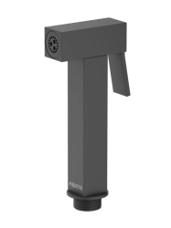 Гигиеническая лейка Aquatek AQ2058MB ручная, квадратная, 1 режим, цвет матовый черный, латунь/пластик, однорежимная, для биде, к смесителю