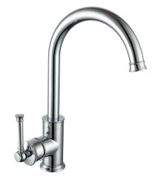 Смеситель для кухни/мойки VIEIR, однорычажный, поворотный, керамический, длина излива 193 мм, латунь, цвет хром