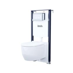 Комплект IDDIS Basic 3 в 1 инсталляция Profix, подвесной унитаз Aiger с сиденьем из дюропласта с микролифтом и функцией быстрого снятия, клавиша смыва хром BASAI01i73