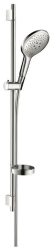 Душевой гарнитур Hansgrohe Raindance Select S 150 3jet, высота 100,8 см, комплект: ручной душ/душевая штанга/шланг для душа/ползунок/мыльница, стальной, нержавеющая сталь, цвет хром, наружного монтажа, настенный, для душа/ванной