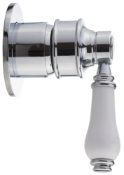 Смеситель для душа Migliore Ermitage Mini, скрытого монтажа, однорычажный, без излива, керамический, встраиваемый, латунь, цвет хром/белый