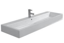 Раковина DURAVIT Vero, 120х47х17,5 см, подвесная, прямоугольная, санфарфор, цвет белый, с 1 отверстием под смеситель, слив/перелив