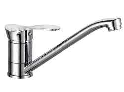 Смеситель для кухни/мойки VIEIR, однорычажный, поворотный, керамический, длина излива 235 мм, латунь, цвет хром