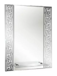 Зеркало Loranto Сахара, 54х68 см, без подсветки, декор- пескоструйный рисунок, прямоугольное, для ванны, навесное/подвесное/настенное