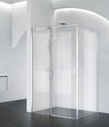 Душевой уголок BelBagno Acqua, 150х80 см, без поддона, прямоугольный, угловой, стекло прозрачное, (без сифона) без крыши, раздвижной, стеклянный, алюминиевый профиль (хром)