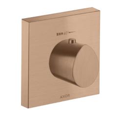 Смеситель для душа Axor Starck Organic HighFlow 120/120, термостатический, скрытого монтажа, настенный, без излива/шланга/лейки, квадратный, латунный, цвет шлифованное красное золото, с термостатом, встроенный/встраиваемый/термостатный