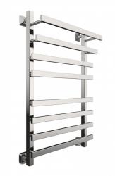 Полотенцесушитель Двин F plaza 80/50, водяной (К3, квадрат, полированный), универсальное подключение, нержавеющая сталь, настенный, форма лесенка, цвет хром, к отоплению и ГВС, для отопления, обогрева в ванной