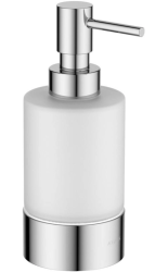 Дозатор Aquatek Лира для жидкого мыла, настольный, округлый, латунь/стекло, цвет хром, для ванной, на раковину, столешницу