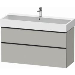 Тумба под раковину Duravit D-Neo, 118,4х44,2х62,5 см, подвесная, 2 выдвижных ящика, ДСП, цвет: бетонно-серый, шкафчик навесной, прямоугольная, правая/левая, в ванную комнату