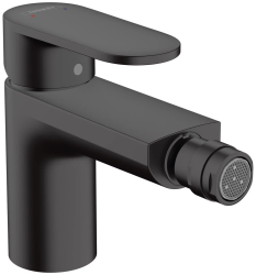 Смеситель для биде Hansgrohe Vernis Blend однорычажный, керамический, фиксированный излив, длина 12,7 см, латунь, цвет матовый черный, без шланга/лейки, с донным клапаном