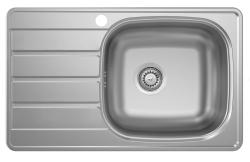 Мойка Ukinox Спектр, 78,8х48 см, врезная, стальная, прямоугольная, цвет нержавеющая сталь, с отверстием под смеситель, слив-перелив, с крылом, правая/правосторонняя, для кухни