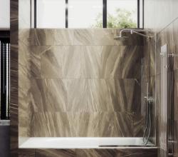 Душевая шторка на ванну MaybahGlass, 140х54 см, прозрачное стекло/профиль узкий, цвет хром, фиксированная, плоская/панель, правая/левая, правосторонняя/левосторонняя, универсальная