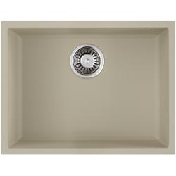 Мойка кухонная Omoikiri Tedori 54-U-BE, 42х55 см, врезная, из искусственного гранита (Tetogranit), прямоугольная, цвет ваниль, без отверстия под смеситель, без крыла, слив-перелив, врезная под столещницу, для кухни